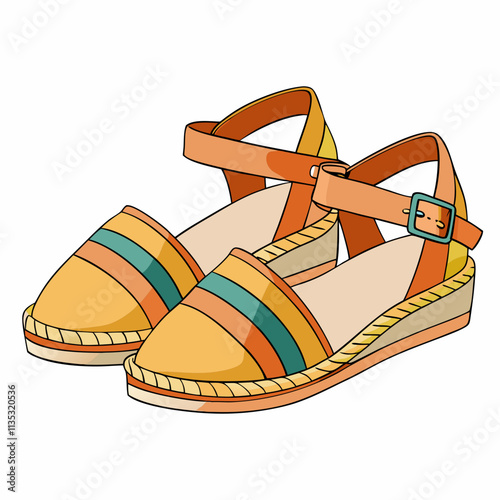 Espadrille Sandals  White background