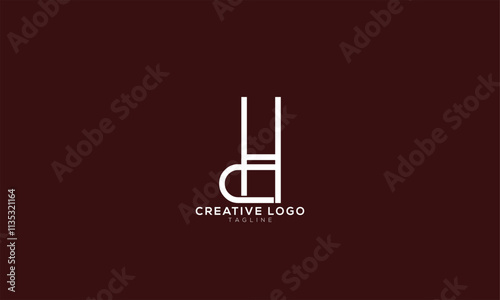 DH HD Abstract initial monogram letter alphabet logo design