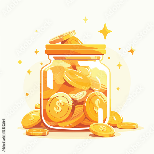 Coin illustration, animation and motion graphics in vector format