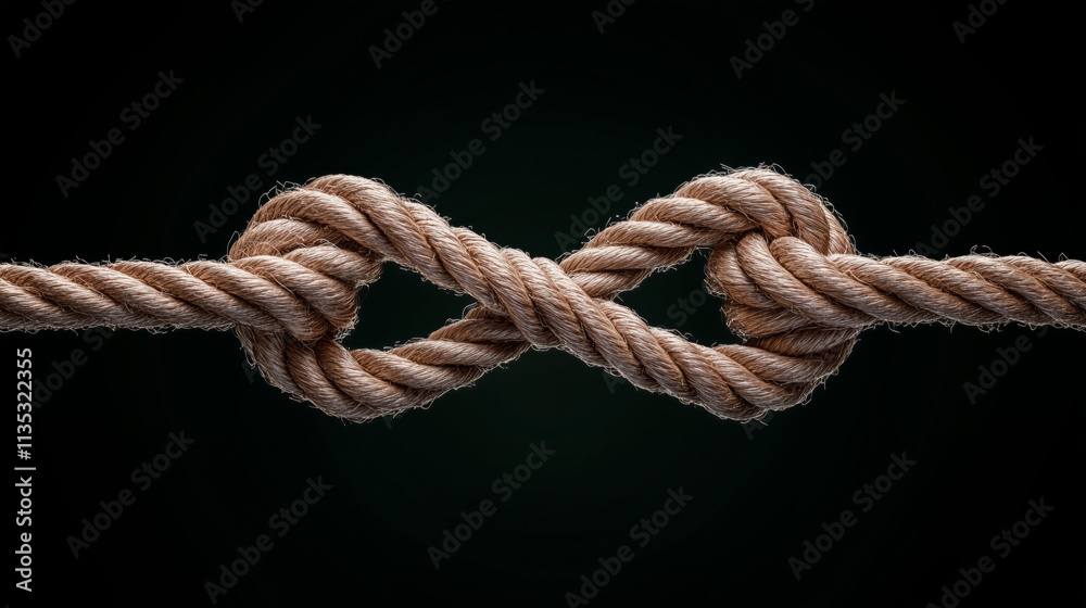 Weaving of twine, like concept of teamwork unity, on black background. Weaving of twine, like concept of teamwork unity, on black background.