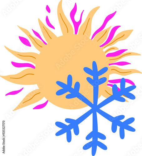 Sun and snowflake duo