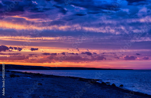 Twilight on earth and the bright glow of sunrise in the sky