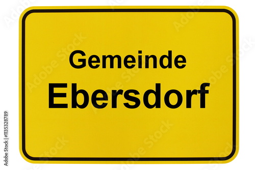 Illustration eines Ortsschildes der Gemeinde Ebersdorf in Niedersachsen photo