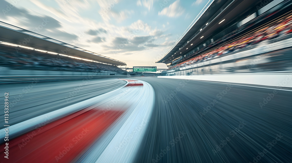 Speedometer scoring high speed on a fast-motion blur racetrack background Speedometer scoring high speed on a fast-motion blur racetrack background