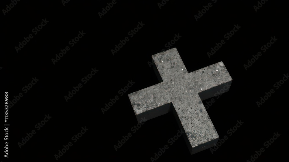 Obraz premium Simple ash cross, stark against dark background, fine art, design element