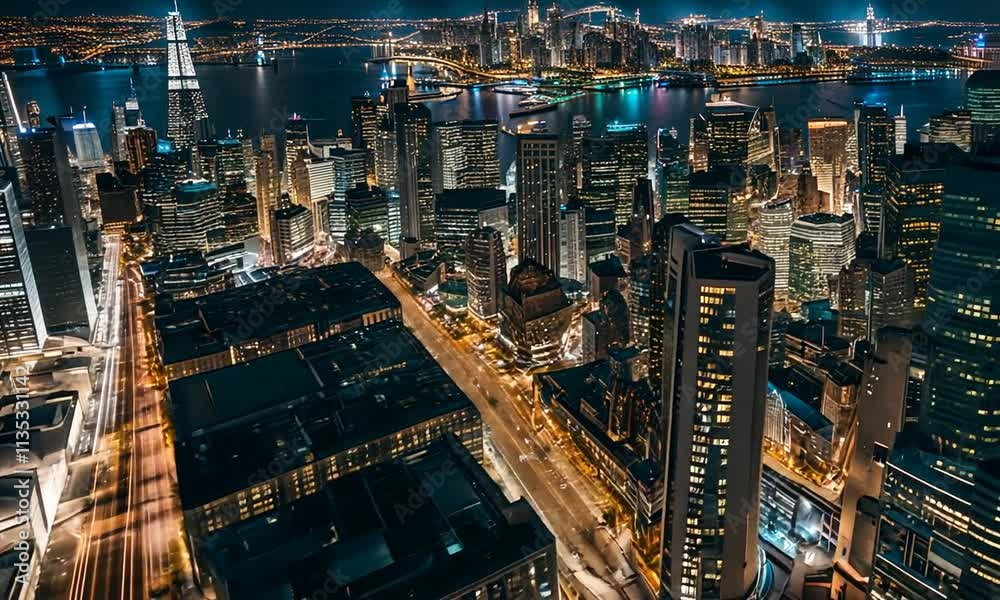 Overhead View of a Modern City Overhead View of a Modern City
