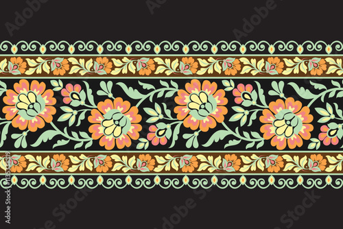 Seamless pattern background Geometric ethnic oriental ikat seamless pattern traditional Design for background, carpet, wallpaper, clothing, wrapping, Batik, fabric, illustration embroidery.