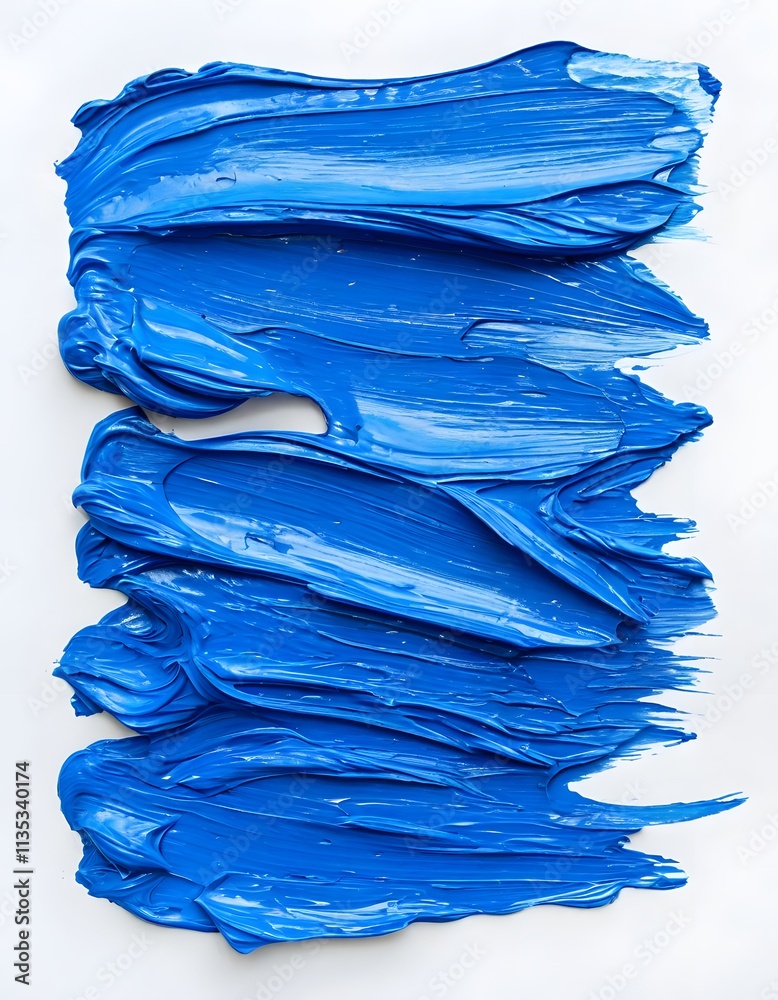 Blue color oil paint stroke on white background. Blue color oil paint stroke on white background.