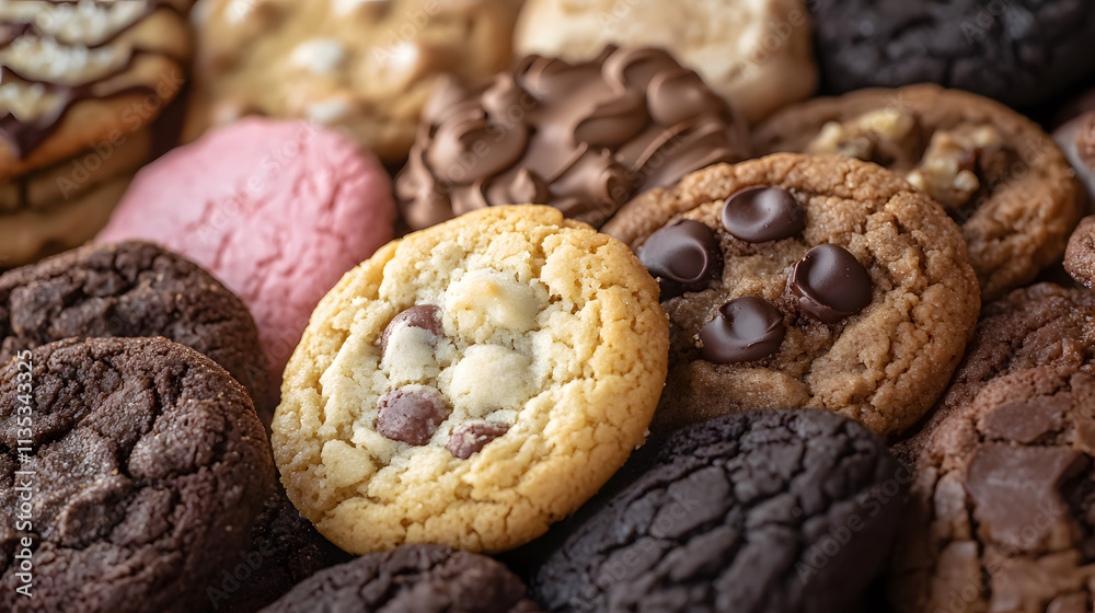 A close-up of assorted cookies. A close-up of assorted cookies.