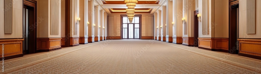 Plush carpet under a grand chandelier, promoting indulgence, architectural beauty Plush carpet under a grand chandelier, promoting indulgence, architectural beauty