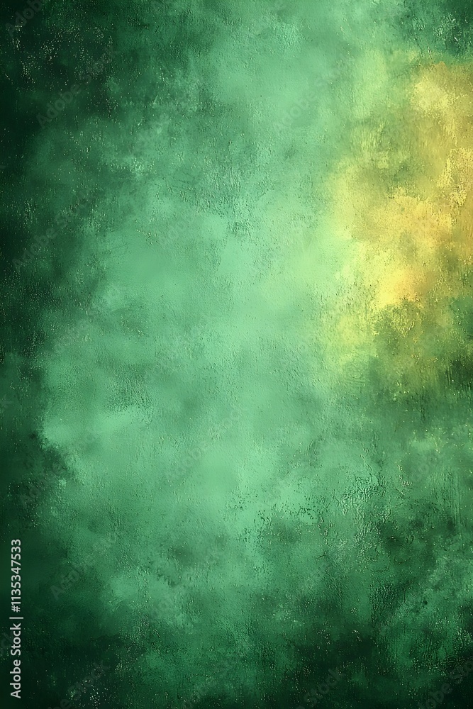 Obraz premium A beautiful abstract background featuring rich shades of green with hints of golden yellow, creating a serene and mystical atmosphere.