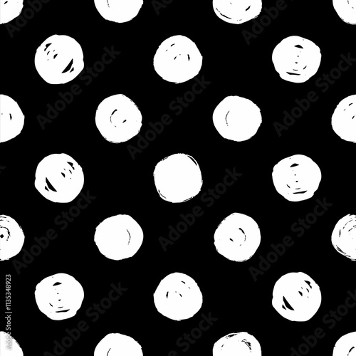 polka dots abstract pattern seamless black and white