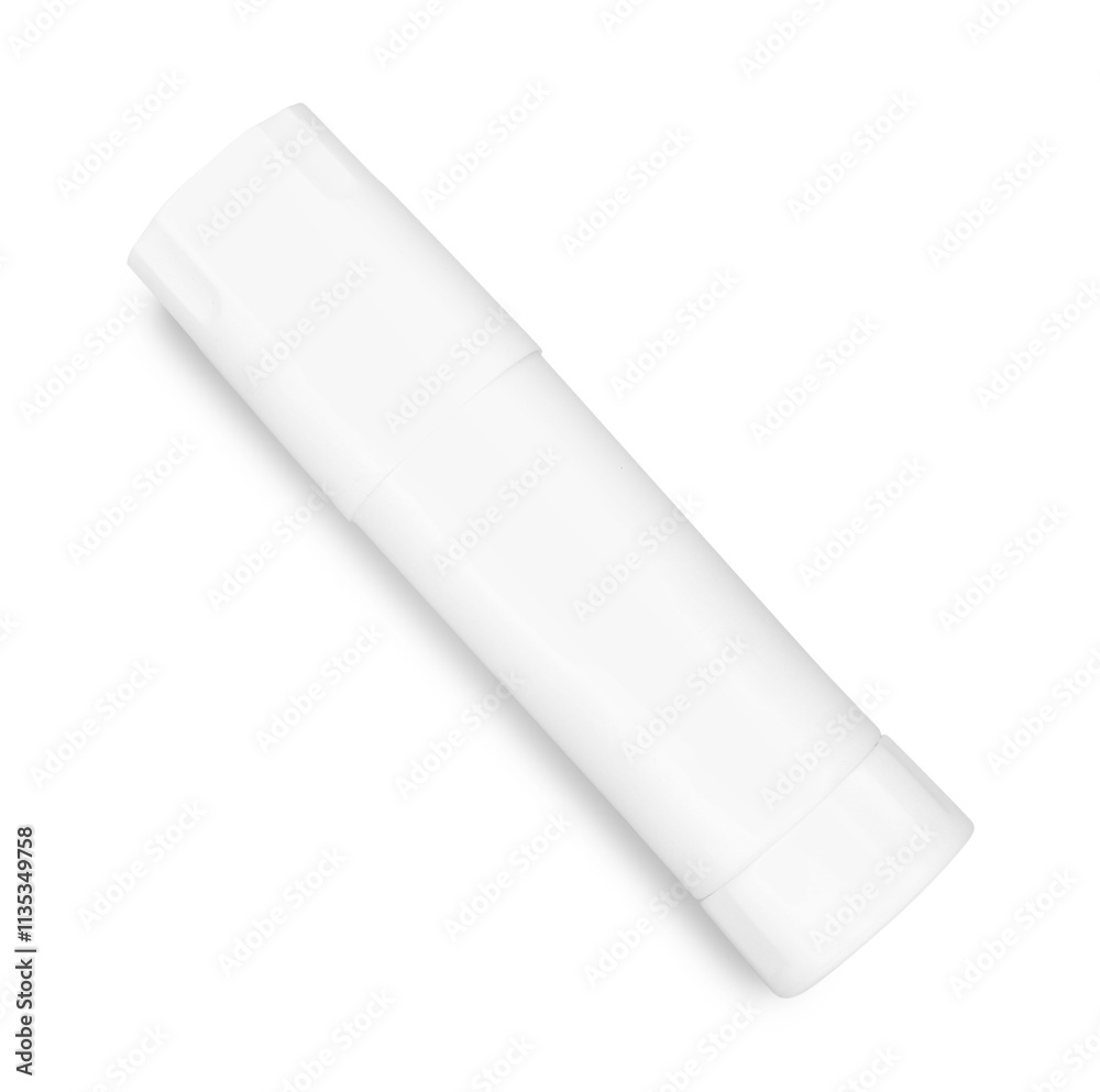 One glue stick isolated on white, top view One glue stick isolated on white, top view