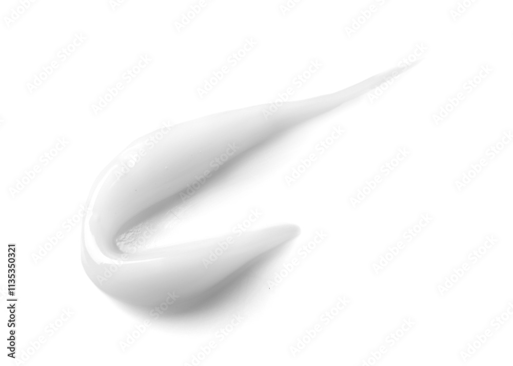 Sample of cosmetic product isolated on white, top view Sample of cosmetic product isolated on white, top view