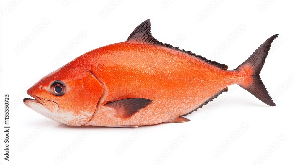 Vivid Red Snapper Fish Isolated on White Background Vivid Red Snapper Fish Isolated on White Background