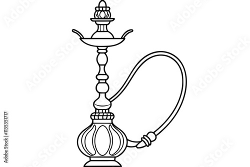 Hookah line art vector art silhouette