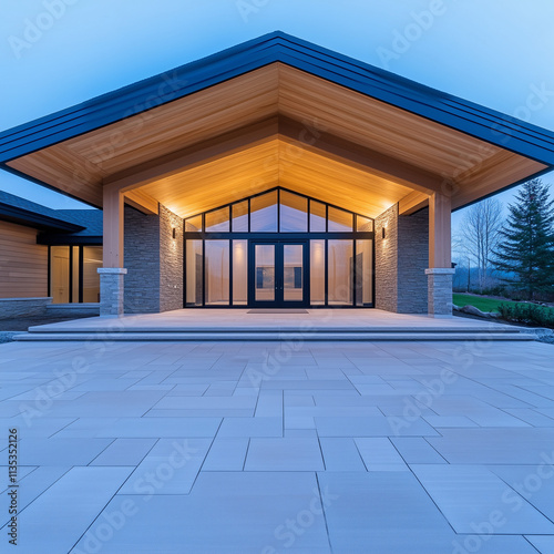 Picturesque Lodge Entrance  Inviting and Majestic
