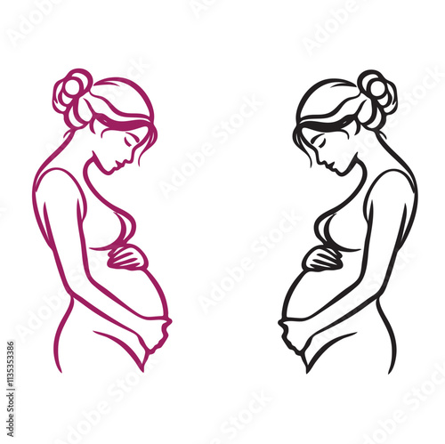 Pregnent women vectore illustration white background