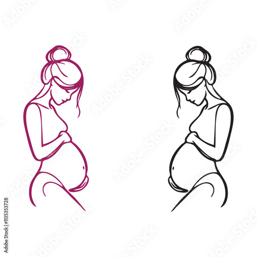 Pregnent women vectore illustration white background