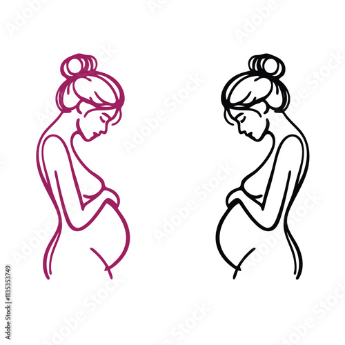 Pregnent women vectore illustration white background