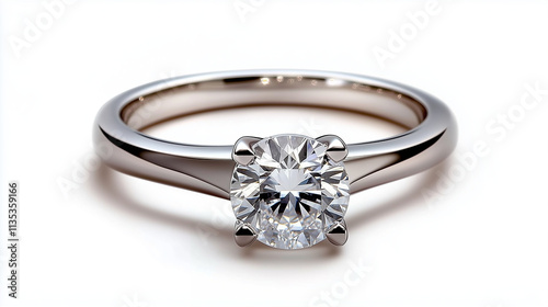 Engagement ring featuring sparkling diamond on a sleek band showcasing elegance and love