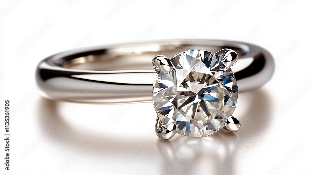 Diamond ring elegant design wedding ring close up shiny with reflective surface luxury jewelry Diamond ring elegant design wedding ring close up shiny with reflective surface luxury jewelry