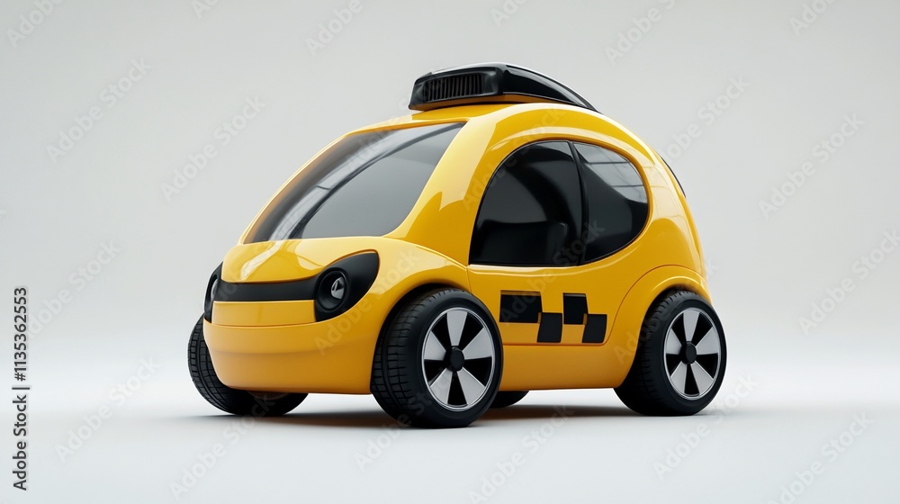 Yellow cartoon taxi car isolated on white. Yellow cartoon taxi car isolated on white.