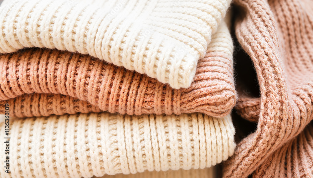 Stacked colorful fabrics on a light background with copy space Stacked colorful fabrics on a light background with copy space