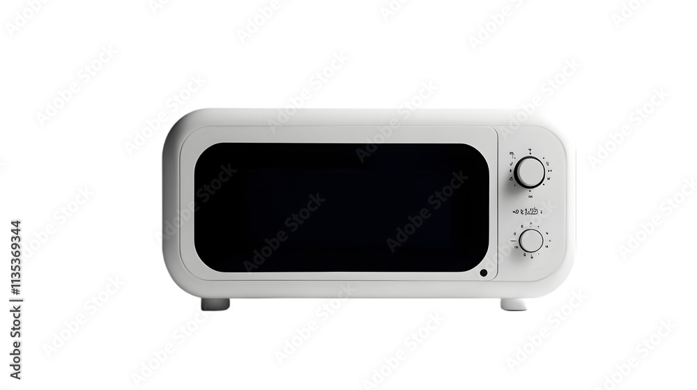 Retro White Microwave Oven Kitchen Appliance Modern Design Cooking Device Retro White Microwave Oven Kitchen Appliance Modern Design Cooking Device