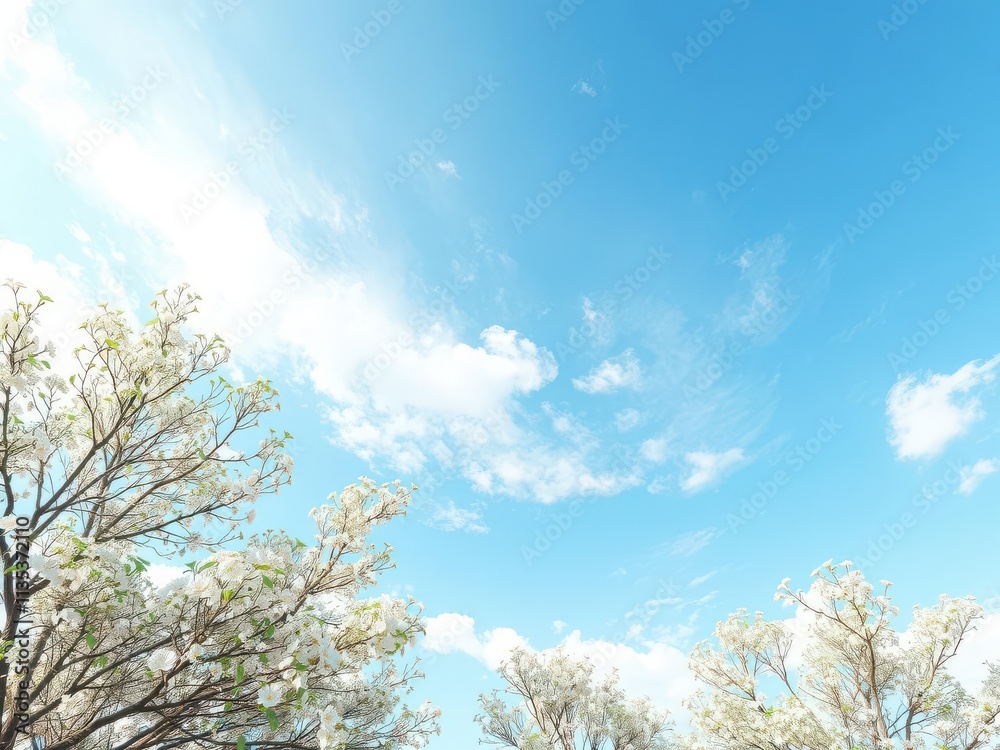 Azure springtime sky, vast and cloudless, brilliant blue hue, clean, scene, panoramic Azure springtime sky, vast and cloudless, brilliant blue hue, clean, scene, panoramic