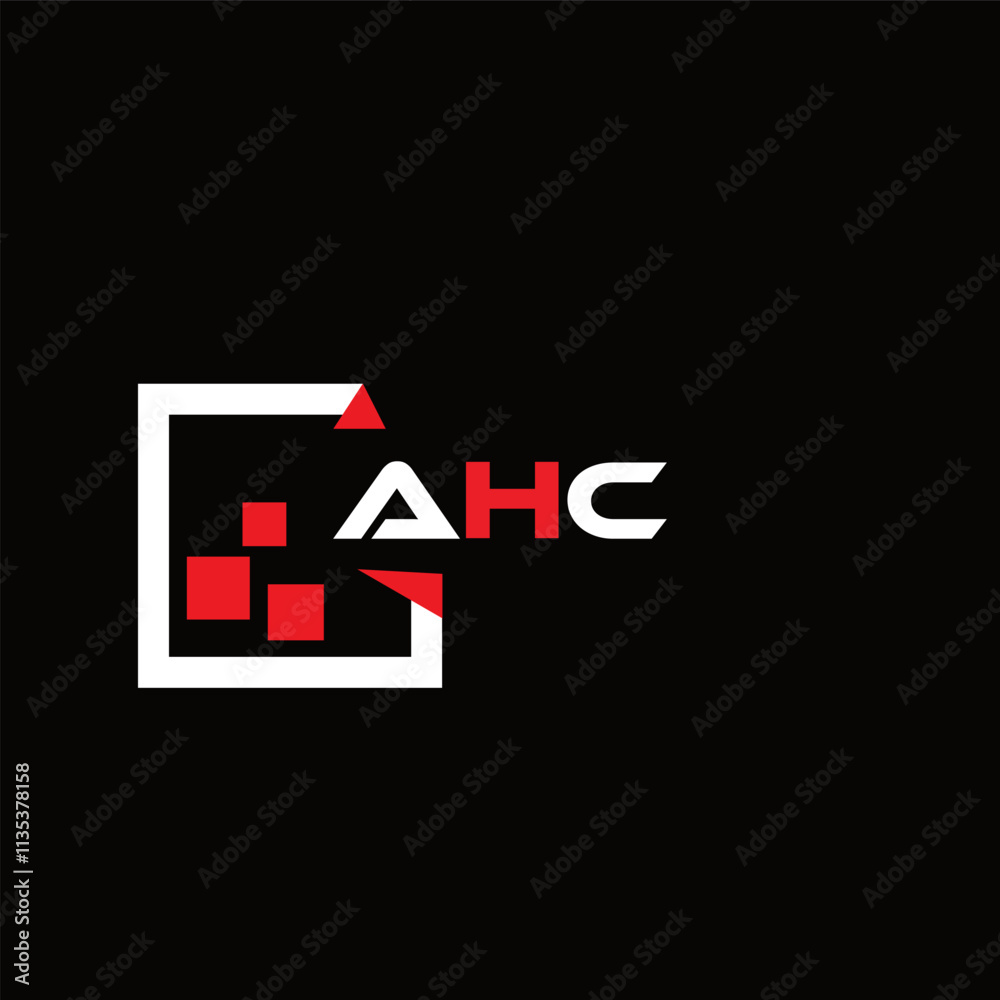 Obraz premium AHC creative minimalist letter logo. AHC unique vector initials alphabet letter logo design