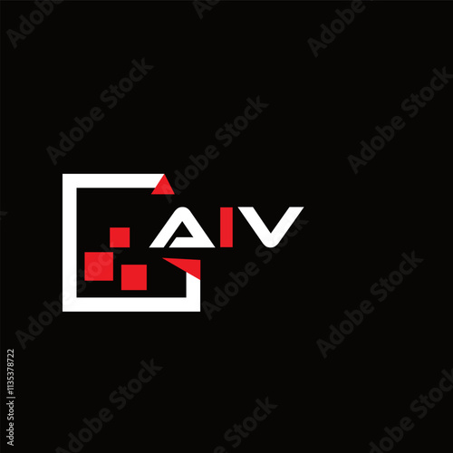  AIV creative minimalist letter logo.  AIV unique vector initials alphabet letter logo design photo