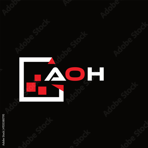  AOH creative minimalist letter logo.  AOH unique vector initials alphabet letter logo design photo