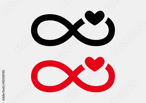 Vector colorful infinity sign symbol drawings