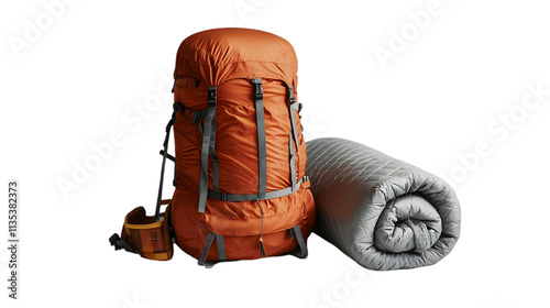 Wallpaper Mural Orange Backpack and Sleeping Pad  Camping Gear  Hiking Equipment  Outdoor Adventure Torontodigital.ca