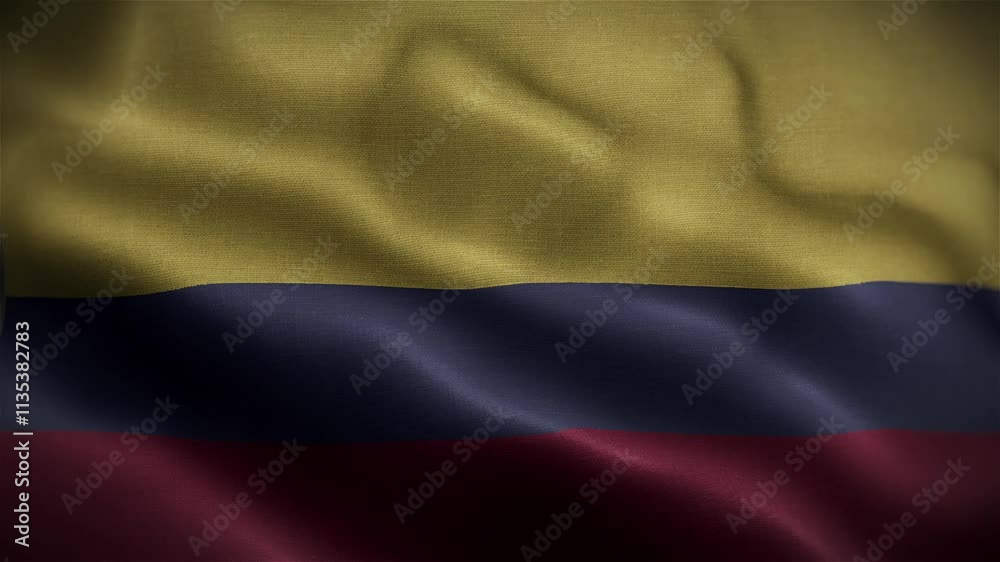 Colombia Wavy Flag in the Wind Colombia Wavy Flag in the Wind