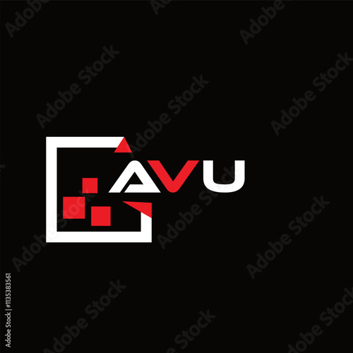  AVU creative minimalist letter logo.  AVU unique vector initials alphabet letter logo design photo