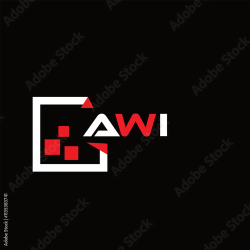  AWI creative minimalist letter logo.  AWI unique vector initials alphabet letter logo design photo