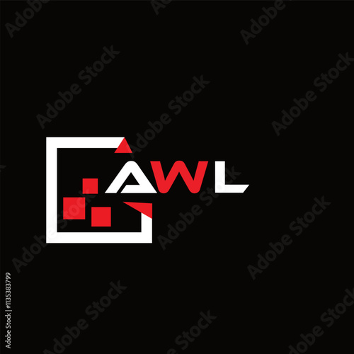  AWL creative minimalist letter logo.  AWL unique vector initials alphabet letter logo design