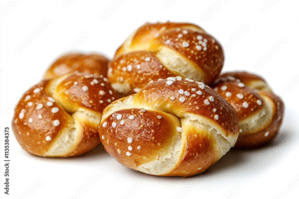 Realistic Soft Pretzel Bites on a White Background Realistic Soft Pretzel Bites on a White Background