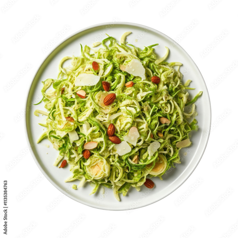Brussels Sprout Salad on a plate isolated on transparent background png Brussels Sprout Salad on a plate isolated on transparent background png