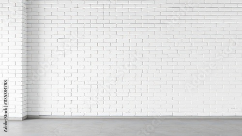 A close-up shot of a pristine white brick wall, perfect for use as a minimalist background, architecture, simplicity