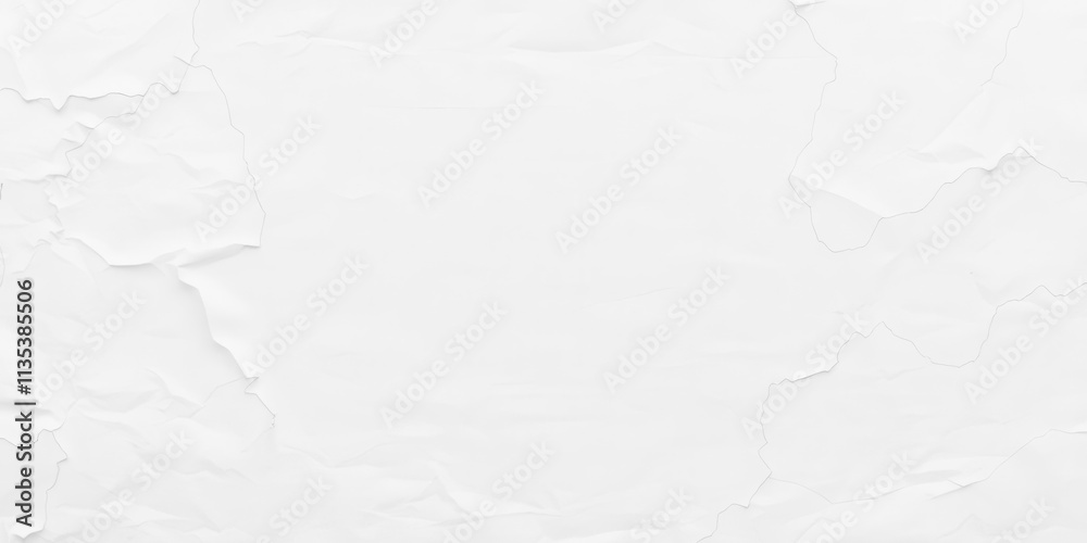 Obraz premium Crumpled white paper texture background with wrinkles and creases, texture, paper, poster