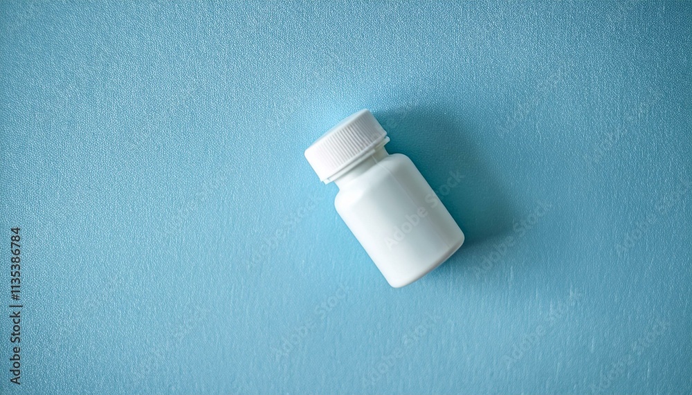 Naklejka premium 無駄のないシンプルな構図、医薬品ボトルが引き立つデザイン 