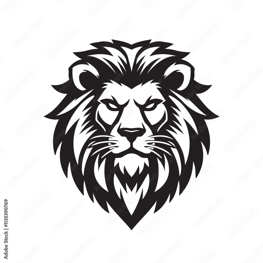 Lion head vector silhouette
