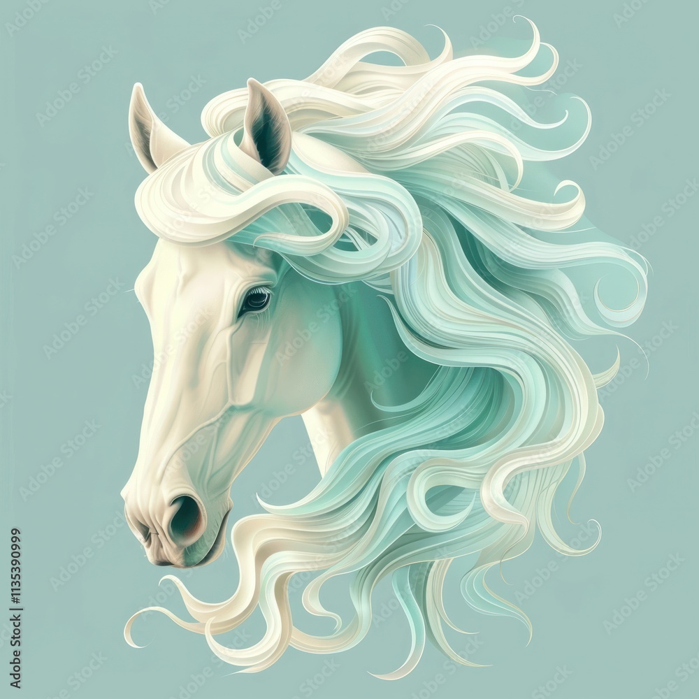 Majestic Mint and Turquoise Unicorn with Flowing Mane Whimsical Fantasy for Commercial and Creative Use Soft Dreamy and Mystical Imagery Evoking a Sense of Wonder and Enchantment Majestic Mint and Turquoise Unicorn with Flowing Mane Whimsical Fantasy for Commercial and Creative Use Soft Dreamy and Mystical Imagery Evoking a Sense of Wonder and Enchantment