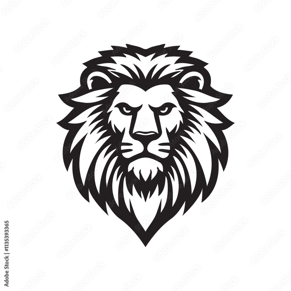 Fototapeta premium Lion head vector silhouette