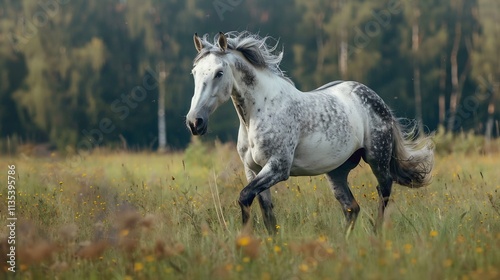 Majestic Appaloosa Galloping Through a Summer Meadow