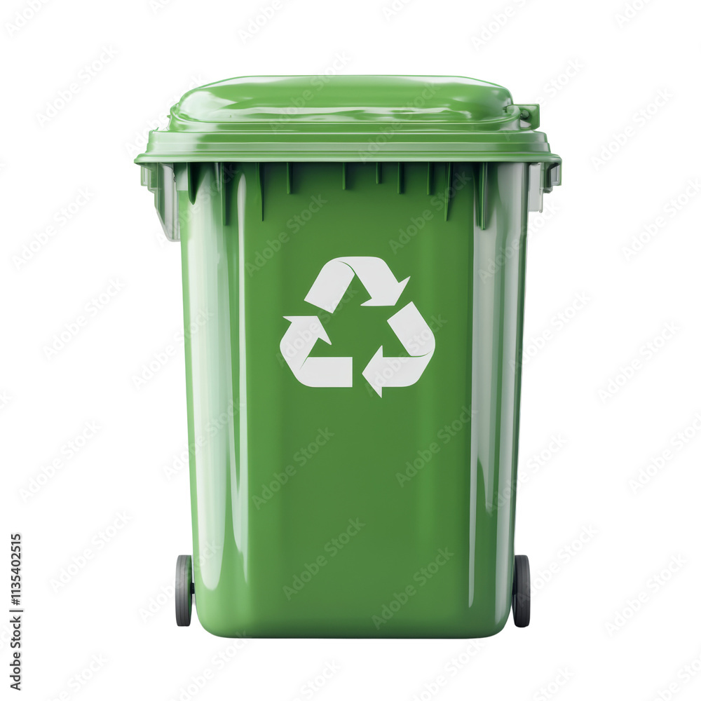 a green recycle bin 3d render icon isolated on transparent background cutout a green recycle bin 3d render icon isolated on transparent background cutout