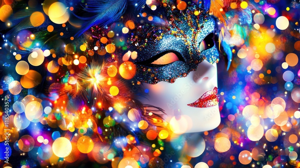 Masquerade mask with bokeh. Masquerade mask with bokeh.